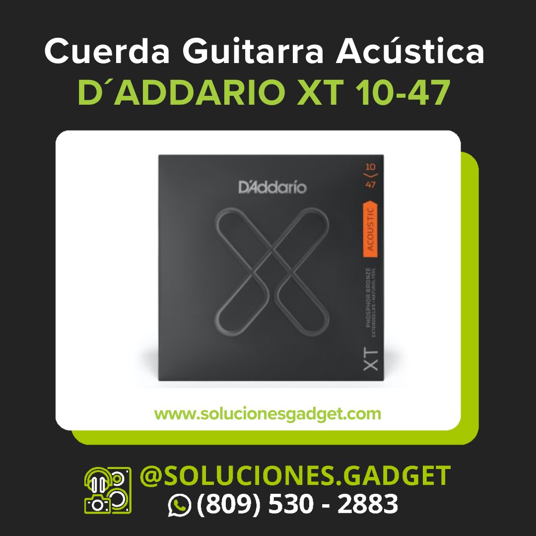 D'Addario XT Phosphor Bronze — Cuerdas Recubiertas Extra Light para Guitarra Acústica