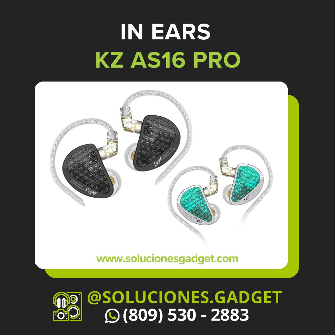 KZ AS16 Pro — In-Ear Monitor de 8 Armaduras Balanceadas por Oído