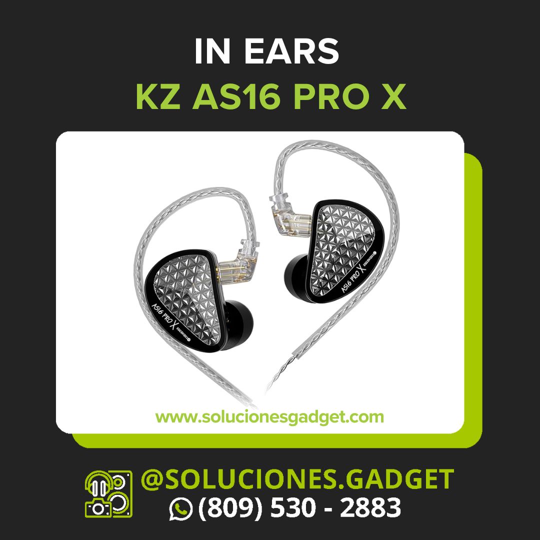KZ AS16 Pro X — In-Ear Monitor de 8 Armaduras Balanceadas Mejoradas